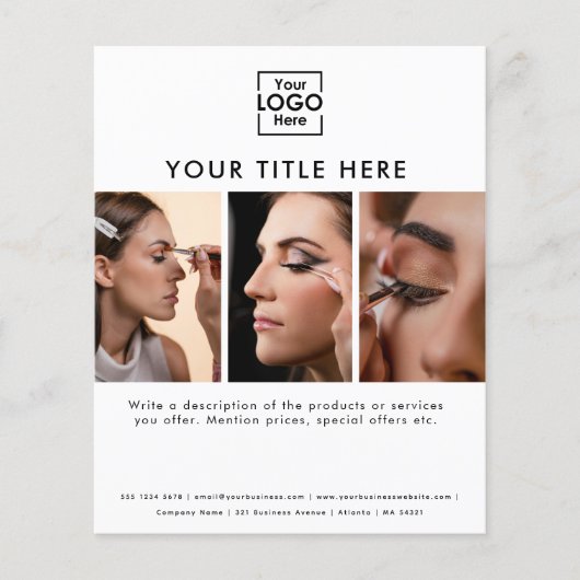 ビジネスロゴプロフェッショナル美しいサロン3枚 チラシ (正面)