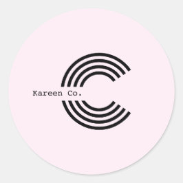 ビジネスロゴプロフェッショナル赤面ピンクスタイリッシュ ラウンドシール