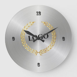 ビジネスロゴプロフェッショナルSilver ラージ壁時計