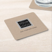 ビジネスロゴプロモーションクラ素朴フト スクエアペーパーコースター (アングル)