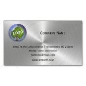 ビジネスロゴプロモーションシルバー マグネット名刺 (正面)