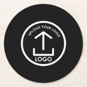 ビジネスロゴプロモーションプロフェッショナルギフトブラック ラウンドペーパーコースター (正面)
