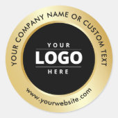 ビジネスロゴプロモーション用ブラック金ゴールド発送 ラウンドシール (正面)