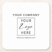 ビジネスロゴプロモーション スクエアペーパーコースター (正面)