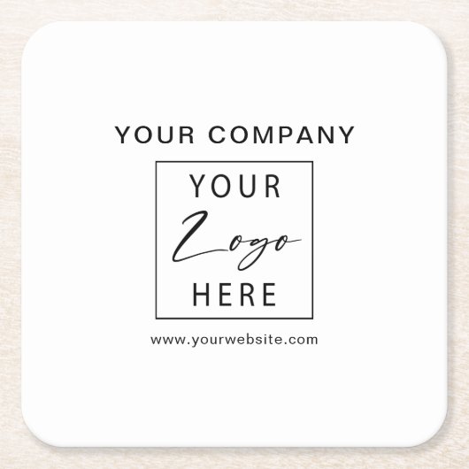 ビジネスロゴプロモーション スクエアペーパーコースター (正面)