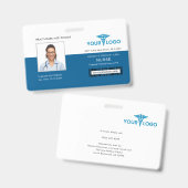 ビジネスロゴヘルスケア従業員カスタムの写真ID バッジ (正面＆裏面)