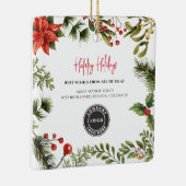 ビジネスロゴベリーミスタルトークリスマスホリデー セラミックオーナメント (右)