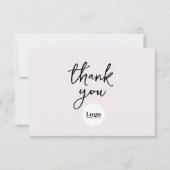 ビジネスロゴベージュ色サンキューカード サンキューカード (正面)