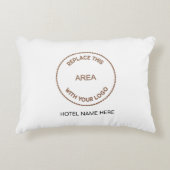ビジネスロゴホテルゲストハウスネームホワイト アクセントクッション (正面)