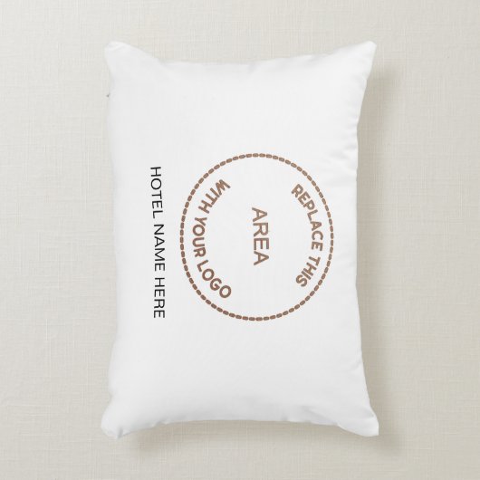 ビジネスロゴホテルゲストハウスネームホワイト アクセントクッション (正面(垂直))