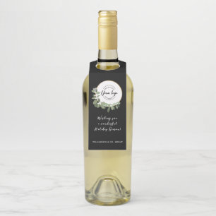 ビジネスロゴホリデーメッセージモダンリース ボトルネックタグ