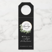 ビジネスロゴホリデーメッセージモダンリース ボトルネックタグ (正面)