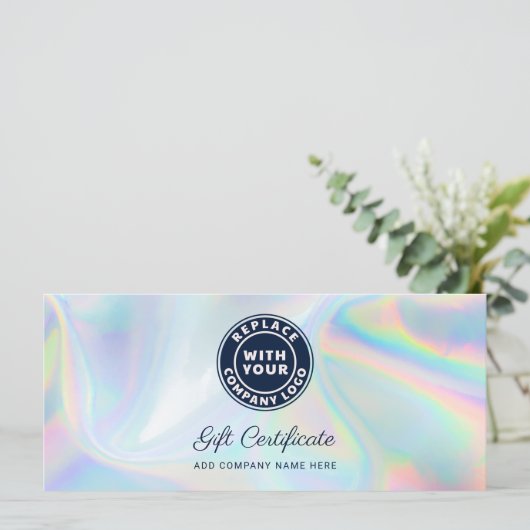 ビジネスロゴホログラフィックギフト証明書カスタム (スタンド正面)