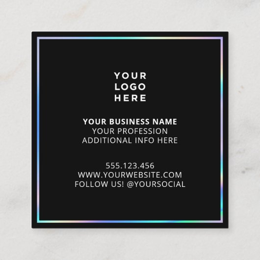 ビジネスロゴホログラフィックスクエア スクエア名刺 (裏面)