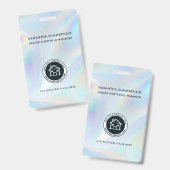 ビジネスロゴホログラフィックID会社従業員 バッジ (正面&裏面)