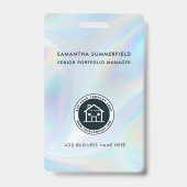 ビジネスロゴホログラフィックID会社従業員 バッジ (裏面)