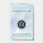 ビジネスロゴホログラフィックID会社従業員 バッジ (裏面)