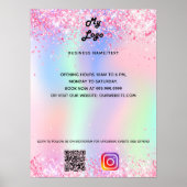 ビジネスロゴホログラフィックqrコードインスタンス文字 ポスター (正面)