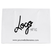 ビジネスロゴホワイトラージ抱き枕 ラージペーパーバッグ (正面)