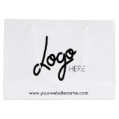 ビジネスロゴホワイトラージ抱き枕 ラージペーパーバッグ (裏面)