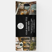 ビジネスロゴミニマルなブラックプロフェッショナル写真 横断幕 (縦)