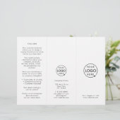 ビジネスロゴミニマルシンプルリストの3折パンフレット (スタンド正面)