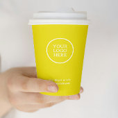 ビジネスロゴミニマルビジネスイエロー 紙コップ