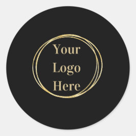 ビジネスロゴミニマルブラック ラウンドシール