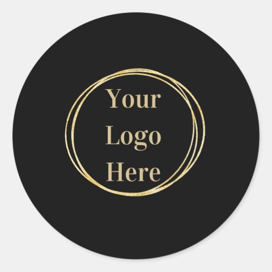 ビジネスロゴミニマルブラック ラウンドシール (正面)
