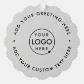 ビジネスロゴミニマルプロフェッショナルグレークリスマス オーナメントカード (裏面)