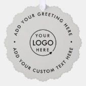 ビジネスロゴミニマルプロフェッショナルグレークリスマス オーナメントカード (正面)