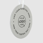 ビジネスロゴミニマルプロフェッショナルグレークリスマス オーナメント (正面)
