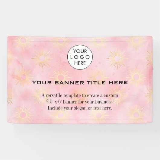 ビジネスロゴミニマルモダンプロフェッショナルピンク 横断幕 (横)