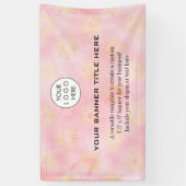 ビジネスロゴミニマルモダンプロフェッショナルピンク 横断幕 (縦)