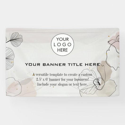 ビジネスロゴミニマルモダンプロフェッショナル海軍 横断幕 (横)