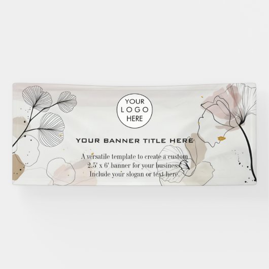 ビジネスロゴミニマルモダンプロフェッショナル海軍 横断幕 (横)