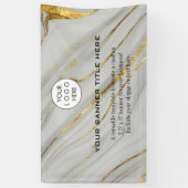 ビジネスロゴミニマルモダンプロフェッショナル白 横断幕 (縦)