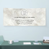 ビジネスロゴミニマルモダンプロフェッショナル白 横断幕 (トレードショー)