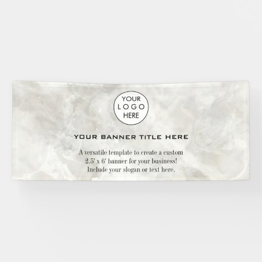 ビジネスロゴミニマルモダンプロフェッショナル白 横断幕 (横)