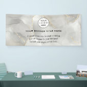 ビジネスロゴミニマルモダンプロフェッショナル白 横断幕 (トレードショー)