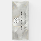 ビジネスロゴミニマルモダンプロフェッショナル白 横断幕 (縦)