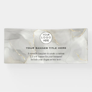 ビジネスロゴミニマルモダンプロフェッショナル白 横断幕