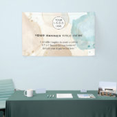 ビジネスロゴミニマルモダンプロフェッショナル白 横断幕 (トレードショー)