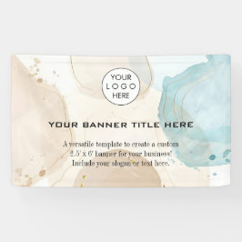 ビジネスロゴミニマルモダンプロフェッショナル白 横断幕