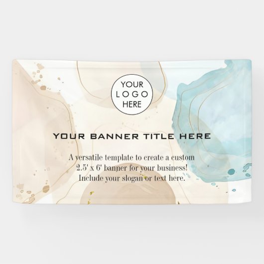 ビジネスロゴミニマルモダンプロフェッショナル白 横断幕 (横)