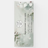 ビジネスロゴミニマルモダンプロフェッショナル白 横断幕 (縦)