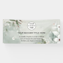 ビジネスロゴミニマルモダンプロフェッショナル白 横断幕