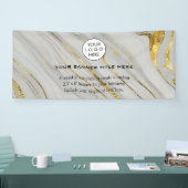 ビジネスロゴミニマルモダンプロフェッショナル白 横断幕 (トレードショー)