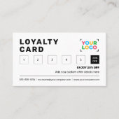 ビジネスロゴミニマル企業プロモーションホワイト ロイヤリティカード (正面)