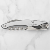 ビジネスロゴミニマル会社ブランドワインボトル ソムリエナイフ (裏面)